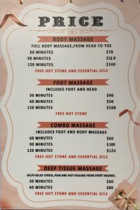Clearwater Massage Prcing